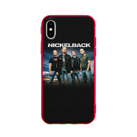 Чехол для Apple iPhone X силиконовый матовый с принтом Nickelback , Силикон | Печать на задней стороне чехла, без боковой панели | nickelback | группа | никельбэк | рок