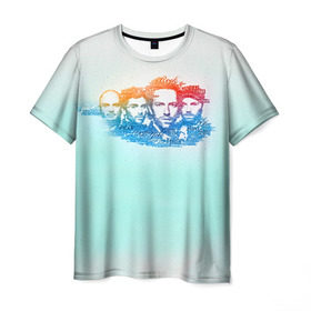 Мужская футболка 3D с принтом Coldplay , 100% полиэфир | прямой крой, круглый вырез горловины, длина до линии бедер | 