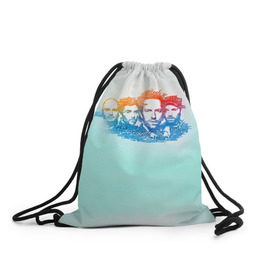 Рюкзак-мешок 3D с принтом Coldplay , 100% полиэстер | плотность ткани — 200 г/м2, размер — 35 х 45 см; лямки — толстые шнурки, застежка на шнуровке, без карманов и подкладки | 