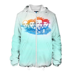 Мужская куртка 3D с принтом Coldplay , ткань верха — 100% полиэстер, подклад — флис | прямой крой, подол и капюшон оформлены резинкой с фиксаторами, два кармана без застежек по бокам, один большой потайной карман на груди. Карман на груди застегивается на липучку | 