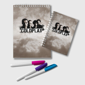 Блокнот с принтом Coldplay , 100% бумага | 48 листов, плотность листов — 60 г/м2, плотность картонной обложки — 250 г/м2. Листы скреплены удобной пружинной спиралью. Цвет линий — светло-серый
 | coldplay | rock | колдплэй | рок