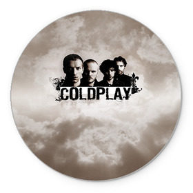 Коврик круглый с принтом Coldplay , резина и полиэстер | круглая форма, изображение наносится на всю лицевую часть | coldplay | rock | колдплэй | рок