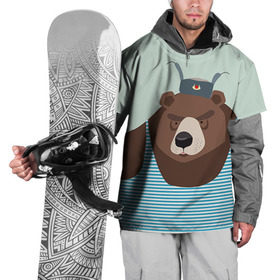 Накидка на куртку 3D с принтом Русский медведь , 100% полиэстер |  | 23 февраля | армия | медведь | мишка | подарок парню | россия | рф | солдат | флот | я русский