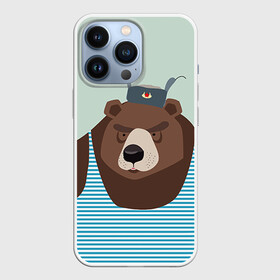 Чехол для iPhone 13 Pro с принтом Русский медведь ,  |  | 23 февраля | армия | медведь | мишка | подарок парню | россия | рф | солдат | флот | я русский