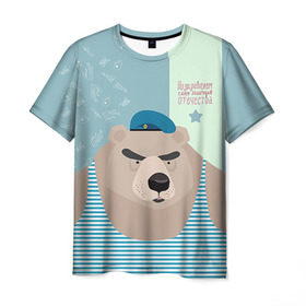 Мужская футболка 3D с принтом Вдвшник , 100% полиэфир | прямой крой, круглый вырез горловины, длина до линии бедер | 23 февраля | армия | медведь | мишка | морской | пехота | подарок парню | россия | рф | солдат | флот | я русский