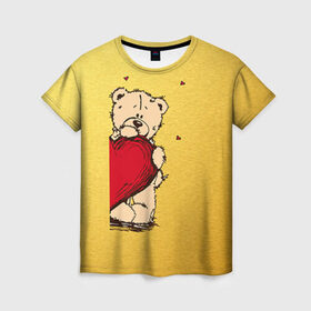 Женская футболка 3D с принтом Медведи а , 100% полиэфир ( синтетическое хлопкоподобное полотно) | прямой крой, круглый вырез горловины, длина до линии бедер | 14 февраля | heart | love | влюбленные | день святого валентина | лав | любовь | пара | подарок | сердечки | сердце
