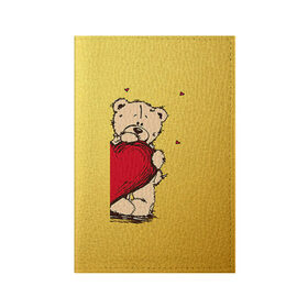 Обложка для паспорта матовая кожа с принтом Медведи а , натуральная матовая кожа | размер 19,3 х 13,7 см; прозрачные пластиковые крепления | 14 февраля | heart | love | влюбленные | день святого валентина | лав | любовь | пара | подарок | сердечки | сердце