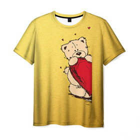 Мужская футболка 3D с принтом Медведи б , 100% полиэфир | прямой крой, круглый вырез горловины, длина до линии бедер | Тематика изображения на принте: 14 февраля | heart | love | влюбленные | день святого валентина | лав | любовь | пара | подарок | сердечки | сердце