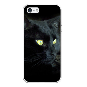 Чехол для iPhone 5/5S матовый с принтом Черный , Силикон | Область печати: задняя сторона чехла, без боковых панелей | домашняя | животное | кот | котэ | кошка | черный