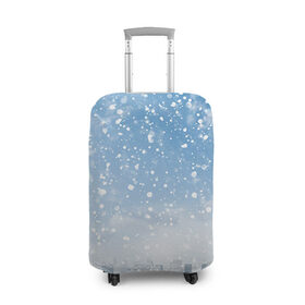 Чехол для чемодана 3D с принтом Снежный город , 86% полиэфир, 14% спандекс | двустороннее нанесение принта, прорези для ручек и колес | Тематика изображения на принте: город | зима | природа | снег | снегопад