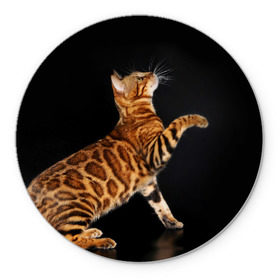 Коврик круглый с принтом Бенгальская кошка , резина и полиэстер | круглая форма, изображение наносится на всю лицевую часть | бенгальская | домашняя | животное | кот | котэ | кошка