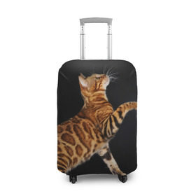 Чехол для чемодана 3D с принтом Бенгальская кошка , 86% полиэфир, 14% спандекс | двустороннее нанесение принта, прорези для ручек и колес | бенгальская | домашняя | животное | кот | котэ | кошка