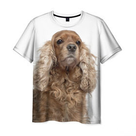 Мужская футболка 3D с принтом Английский кокер-спаниель , 100% полиэфир | прямой крой, круглый вырез горловины, длина до линии бедер | английский кокер спаниель | порода | собака