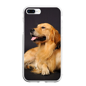 Чехол для iPhone 7Plus/8 Plus матовый с принтом Золотистый ретривер , Силикон | Область печати: задняя сторона чехла, без боковых панелей | животное | золотистый ретривер | порода | собака