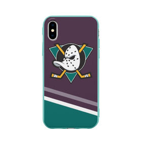 Чехол для Apple iPhone X силиконовый матовый с принтом Anaheim Ducks Selanne , Силикон | Печать на задней стороне чехла, без боковой панели | anaheim ducks | hockey | nhl | нхл | спорт | хоккей