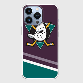 Чехол для iPhone 13 Pro с принтом Anaheim Ducks Selanne ,  |  | Тематика изображения на принте: anaheim ducks | hockey | nhl | нхл | спорт | хоккей