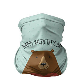 Бандана-труба 3D с принтом Медведь с сердцем , 100% полиэстер, ткань с особыми свойствами — Activecool | плотность 150‒180 г/м2; хорошо тянется, но сохраняет форму | Тематика изображения на принте: 14 февраля | bears | love | love you | валентин | влюбленные | день святого валентина | лав | любовь | медведб | медведи | мишки | подарок девушке | подарок парню