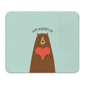 Коврик прямоугольный с принтом Медведь с сердцем , натуральный каучук | размер 230 х 185 мм; запечатка лицевой стороны | 14 февраля | bears | love | love you | валентин | влюбленные | день святого валентина | лав | любовь | медведб | медведи | мишки | подарок девушке | подарок парню