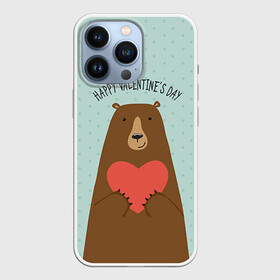 Чехол для iPhone 13 Pro с принтом Медведь с сердцем ,  |  | 14 февраля | bears | love | love you | валентин | влюбленные | день святого валентина | лав | любовь | медведб | медведи | мишки | подарок девушке | подарок парню