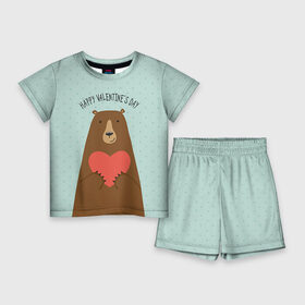 Детский костюм с шортами 3D с принтом Медведь с сердцем ,  |  | 14 февраля | bears | love | love you | валентин | влюбленные | день святого валентина | лав | любовь | медведб | медведи | мишки | подарок девушке | подарок парню