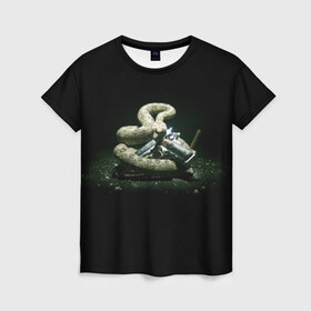 Женская футболка 3D с принтом Hitman , 100% полиэфир ( синтетическое хлопкоподобное полотно) | прямой крой, круглый вырез горловины, длина до линии бедер | hitman | змея | хитмэн