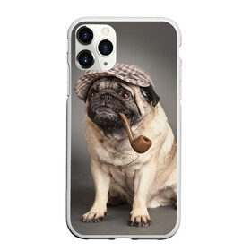 Чехол для iPhone 11 Pro Max матовый с принтом Мопс в кепке , Силикон |  | Тематика изображения на принте: животное | мопс | порода | собака