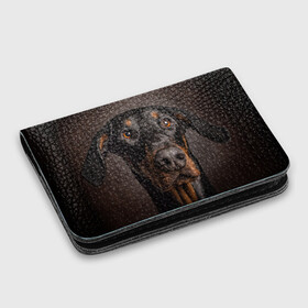 Картхолдер с принтом с принтом Доберман , натуральная матовая кожа | размер 7,3 х 10 см; кардхолдер имеет 4 кармана для карт; | доберман | животное | порода | собака
