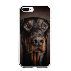 Чехол для iPhone 7Plus/8 Plus матовый с принтом Доберман , Силикон | Область печати: задняя сторона чехла, без боковых панелей | доберман | животное | порода | собака