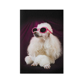 Обложка для паспорта матовая кожа с принтом Пудель в очках , натуральная матовая кожа | размер 19,3 х 13,7 см; прозрачные пластиковые крепления | животное | порода | пудель в очках | собака