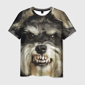 Мужская футболка 3D с принтом Цвергшнауцер , 100% полиэфир | прямой крой, круглый вырез горловины, длина до линии бедер | животное | порода | собака | цвергшнауцер