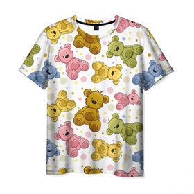 Мужская футболка 3D с принтом Медвежата , 100% полиэфир | прямой крой, круглый вырез горловины, длина до линии бедер | 14 февраля | bears | teddy | валентин | день святого валентина | игрушки | медведи | милый | мимими | мишка | мишки | подарки | подарок | подарок девушке | подарок парню | тедди