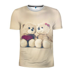 Мужская футболка 3D спортивная с принтом Love teddy bears , 100% полиэстер с улучшенными характеристиками | приталенный силуэт, круглая горловина, широкие плечи, сужается к линии бедра | 14 февраля | bears | teddy | валентин | день святого валентина | игрушки | медведи | милый | мимими | мишка | мишки | подарки | подарок | подарок девушке | подарок парню | тедди
