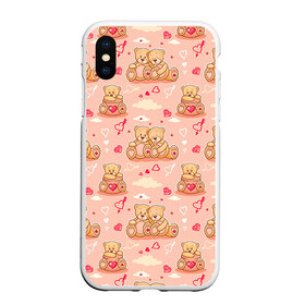 Чехол для iPhone XS Max матовый с принтом Love Teddies , Силикон | Область печати: задняя сторона чехла, без боковых панелей | Тематика изображения на принте: 14 февраля | bears | teddy | валентин | день святого валентина | игрушки | медведи | милый | мимими | мишка | мишки | подарки | подарок | подарок девушке | подарок парню | тедди