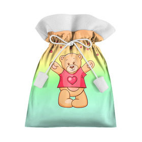 Подарочный 3D мешок с принтом Funny Bear , 100% полиэстер | Размер: 29*39 см | Тематика изображения на принте: 14 февраля | bears | teddy | валентин | день святого валентина | игрушки | медведи | милый | мимими | мишка | мишки | подарки | подарок | подарок девушке | подарок парню | тедди