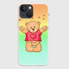 Чехол для iPhone 13 mini с принтом Funny Bear ,  |  | 14 февраля | bears | teddy | валентин | день святого валентина | игрушки | медведи | милый | мимими | мишка | мишки | подарки | подарок | подарок девушке | подарок парню | тедди