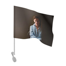 Флаг для автомобиля с принтом Бенедикт Камбербэтч 5 , 100% полиэстер | Размер: 30*21 см | Тематика изображения на принте: камбэрбетч | сериал шерлок холмс | холмс | шерлок | шерлок холмс