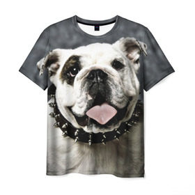 Мужская футболка 3D с принтом Английский бульдог , 100% полиэфир | прямой крой, круглый вырез горловины, длина до линии бедер | животное | порода | собака | французский бульдог