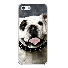 Чехол для iPhone 5/5S матовый с принтом Английский бульдог , Силикон | Область печати: задняя сторона чехла, без боковых панелей | животное | порода | собака | французский бульдог