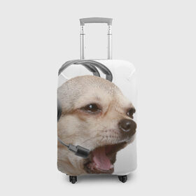 Чехол для чемодана 3D с принтом Чихуахуа , 86% полиэфир, 14% спандекс | двустороннее нанесение принта, прорези для ручек и колес | Тематика изображения на принте: животное | порода | собака | чихуахуа
