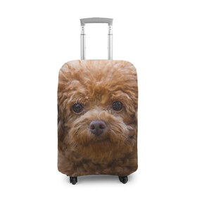 Чехол для чемодана 3D с принтом Пудель , 86% полиэфир, 14% спандекс | двустороннее нанесение принта, прорези для ручек и колес | животное | порода | пудель | собака | щенок