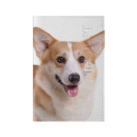 Обложка для паспорта матовая кожа с принтом Пемброк-вельш-корги , натуральная матовая кожа | размер 19,3 х 13,7 см; прозрачные пластиковые крепления | животное | пемброк вельш корги | порода | собака