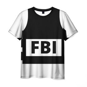 Мужская футболка 3D с принтом Бронежилет ФБР (FBI) , 100% полиэфир | прямой крой, круглый вырез горловины, длина до линии бедер | fbi | бронежилет фбр (fbi)фбр | спецслужбы | федеральное бюро расследований