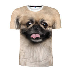 Мужская футболка 3D спортивная с принтом Пекинес , 100% полиэстер с улучшенными характеристиками | приталенный силуэт, круглая горловина, широкие плечи, сужается к линии бедра | животное | пекинес | порода | собака