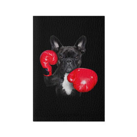 Обложка для паспорта матовая кожа с принтом Французский бульдог , натуральная матовая кожа | размер 19,3 х 13,7 см; прозрачные пластиковые крепления | бокс | перчатки | собака | французский бульдог