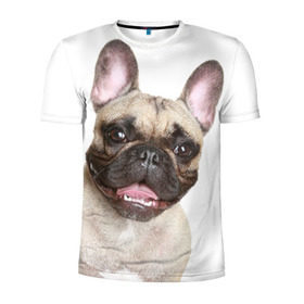 Мужская футболка 3D спортивная с принтом Французский бульдог , 100% полиэстер с улучшенными характеристиками | приталенный силуэт, круглая горловина, широкие плечи, сужается к линии бедра | Тематика изображения на принте: животное | порода | собака | французский бульдог