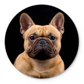 Коврик круглый с принтом Французский бульдог , резина и полиэстер | круглая форма, изображение наносится на всю лицевую часть | животное | порода | собака | французский бульдог