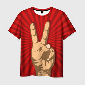 Мужская футболка 3D с принтом Всё Peace DATA , 100% полиэфир | прямой крой, круглый вырез горловины, длина до линии бедер | good | ok | жест | настроение | окей | отлично | рука | хорошо