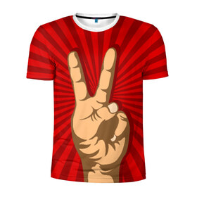 Мужская футболка 3D спортивная с принтом Всё Peace DATA , 100% полиэстер с улучшенными характеристиками | приталенный силуэт, круглая горловина, широкие плечи, сужается к линии бедра | good | ok | жест | настроение | окей | отлично | рука | хорошо