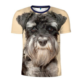 Мужская футболка 3D спортивная с принтом Цвергшнауцер , 100% полиэстер с улучшенными характеристиками | приталенный силуэт, круглая горловина, широкие плечи, сужается к линии бедра | животное | порода | собака | цвергшнауцер