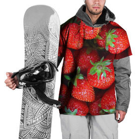 Накидка на куртку 3D с принтом Клубничная , 100% полиэстер |  | Тематика изображения на принте: strawberry | vegan | vegetarian | веган | вегетарианство | йога | клубника | фитнес